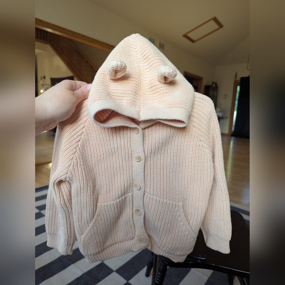 Jamie Kay 3Y Soft Peach Knit Sweater With Ears 🐰